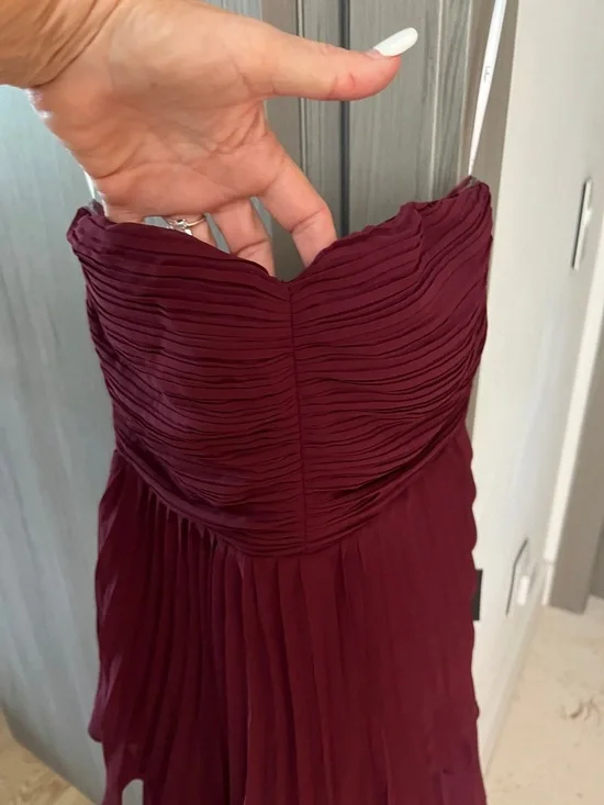 NWT LULU'S Seriously Sensational tiered strapless maxi dress plum - Picture 7 of 11
